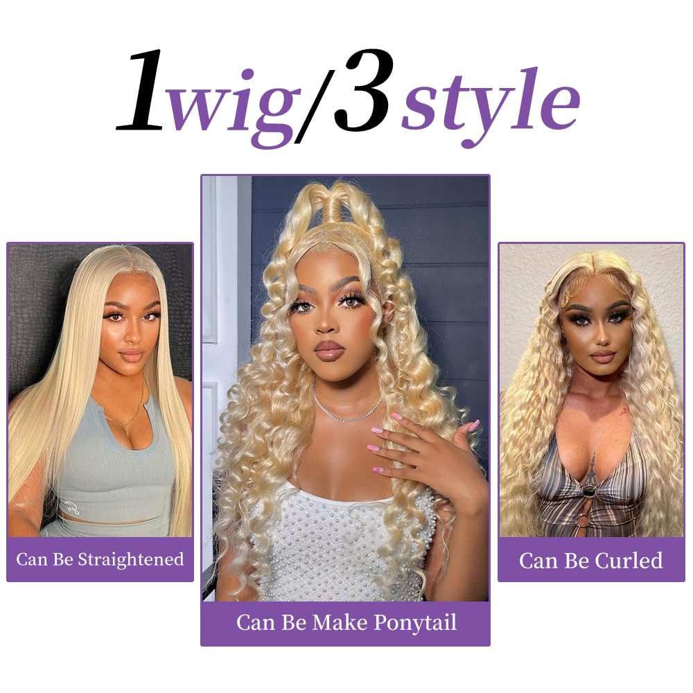 613 Blonde 13×6 Human Hair Body Wave Lace Front Wig – 26"