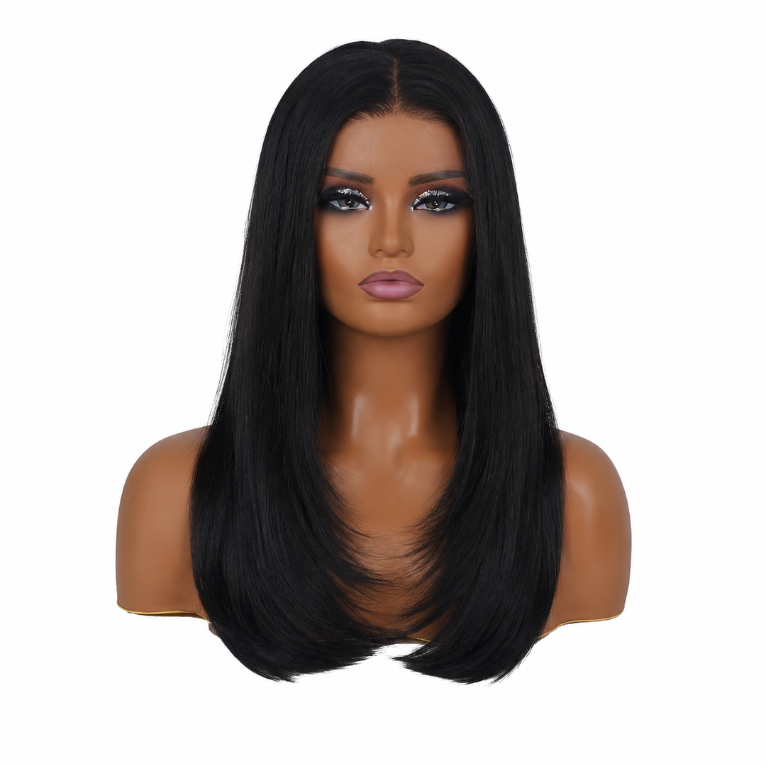 Glueless Synthetic Lace Front Straight Wig – 26"
